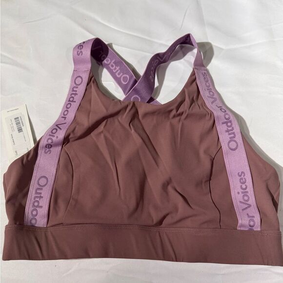 Outdoor Voices Women's Snacks Bra Deep Taupe Medium - Picture 3 of 8